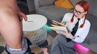 The girl thinks she will have to suck a cock again, and this time it happened