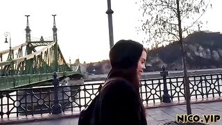 The guy fell asleep, and the girl had to fuck herself