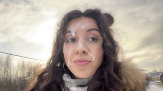 Challenge: Walking around the city with fresh cum on your face
