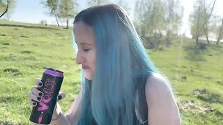 A girl has sex with her classmate in the forest
