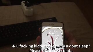 A man with a pump pushes his tongue into the vagina