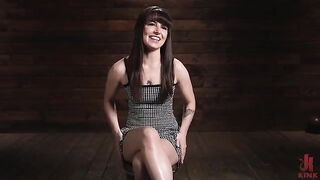 There is pleasure in being tied up, and this brunette agrees