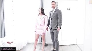 A woman shows how she can jump on a cock in different poses
