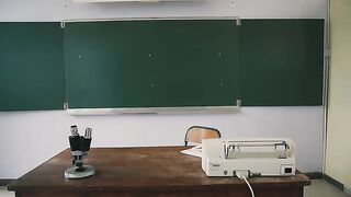 The girl is enjoying learning and she loves going to classes