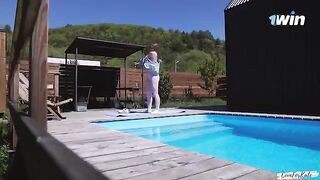 A hot petite girl improved her physical form and got fucked hard