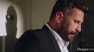 Morgan has sex with her boss and his son in a steamy encounter