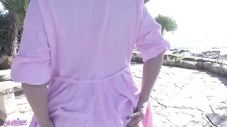 Relaxation in the public park, and ejaculation - the fountain woman