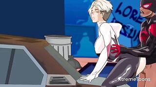 Spider-Man is fucking Gwen Stacy in an adult cartoon