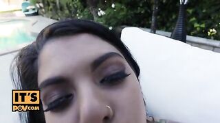The morning after the wild party, petite babe Gina Valentina got into some intense action
