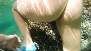 Crazy underwater sex with hot anal creampie