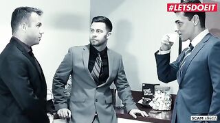 Karma Rx and Valentina Nappi seduce their boss to fuck in an steamy office scene