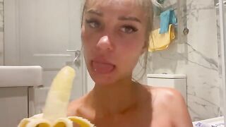 Monika Fox got her ass stuffed with a banana in a steamy solo scene