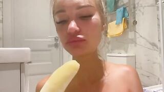 Monika Fox got her ass stuffed with a banana in a steamy solo scene