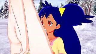 Iris, the Pokémon trainer, gets her pussy railed in an intense hentai scene