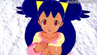 Iris, the Pokémon trainer, gets her pussy railed in an intense hentai scene