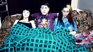 The girls got horny from the sex education and fucked with a friend