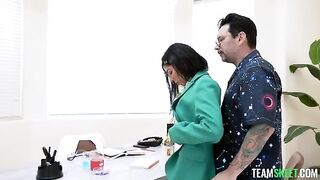 A girl is getting special treatment from her boyfriend