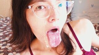 An innocent girl gets her mouth filled with cum in this steamy scene