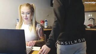 A girl is having fun with her teacher to get a good mark
