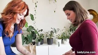 A man supports his girlfriend in an intimate act
