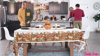 The couple fucked right in the kitchen, turning it into an orgy spot