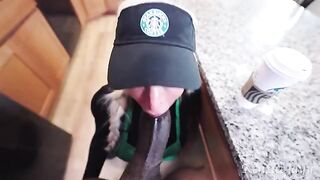 The girl takes a huge cock in her tight hole