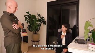 The employee used her tongue, enjoying the experience immensely