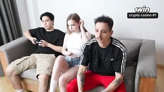 The team is assembled, it's time to work on her orgasm! A thrilling cuckold scene unfolds with intense passion