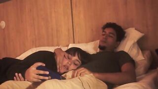 A blowjob on the bed, lazy but so deep that it shook him up