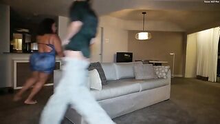 A girl with big boobs loves to have her tits squeezed and slapped