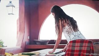She cums so hard from masturbation that her legs give way
