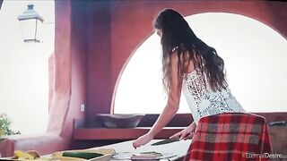 She cums so hard from masturbation that her legs give way