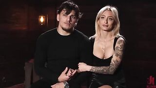 The guy tied up a blonde and brought her to orgasm