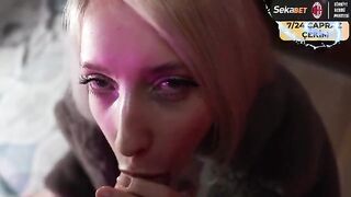 A girl in a fur coat was fucked by her client on the street