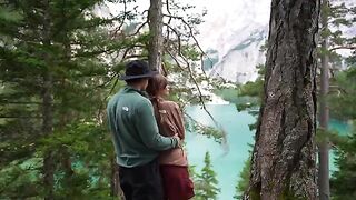 A couple makes love in the forest, overcome by nature’s powerful allure