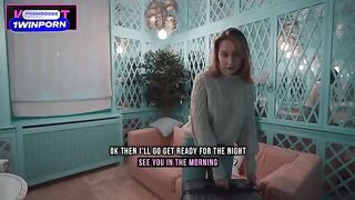 The stepson fucks his step mom in the hotel room, she screams with pleasure