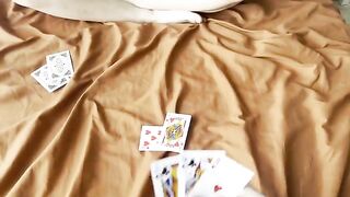 The card game ended, and the girl was left with nothing but to play