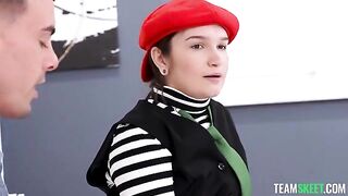 A brunette with a nice ass was exposed and taken hard