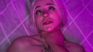 A young man fucked his stepsister in the next room, oiling her ass