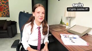The girl is doing her homework with a guy