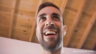 A hot blonde with natural tits gets fucked on the floor