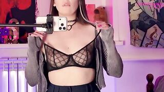 An alternative girl showed her holes to the camera and played with a dildo
