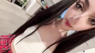 The girl is ready to show everything to her stepfather after school