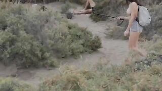 A couple has incredibly hot sex on the nudist beach, showcasing real passion