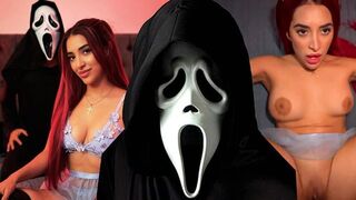 A scary movie with a hot Latina turns into a great sex scene