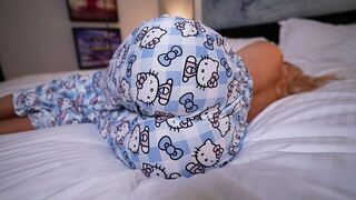 Step mom helps step son with morning wood problem