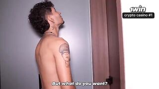 The lioness teaches the cub to swim in the shower