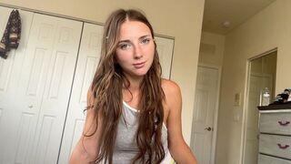 A step sister is ready to get naked faster than you can blink