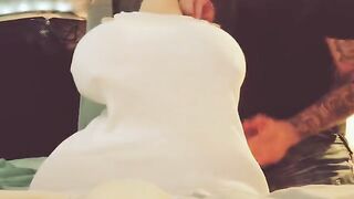The man got milk from the boobs of a girl
