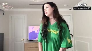 Babe with big boobs fucks in doggy style and gets cum on her face